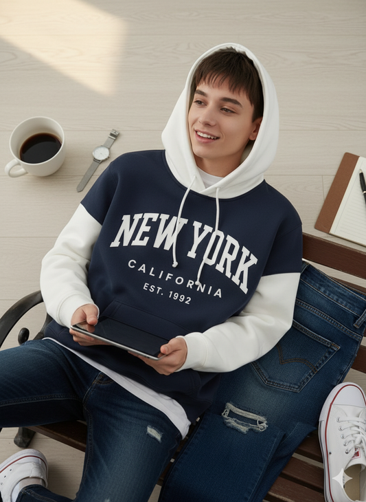 New York California Est. 1992 Colorblock Hoodie - Men's & Women's