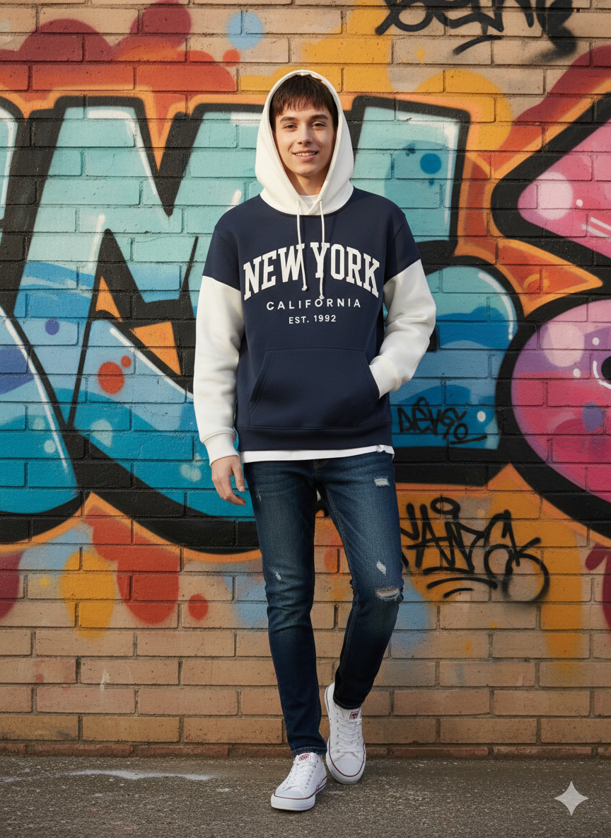 New York California Est. 1992 Colorblock Hoodie - Men's & Women's