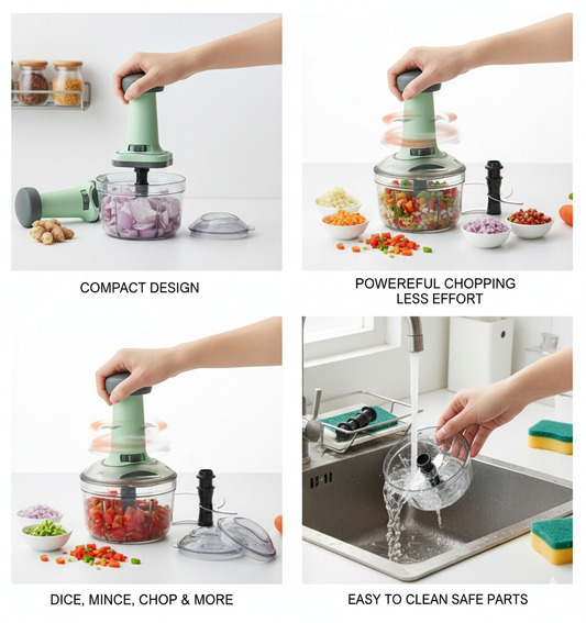 SmartPress™ Pro Manual Food Chopper | Quick & Easy Vegetable Dicer & Mincer | Kitchen Essential