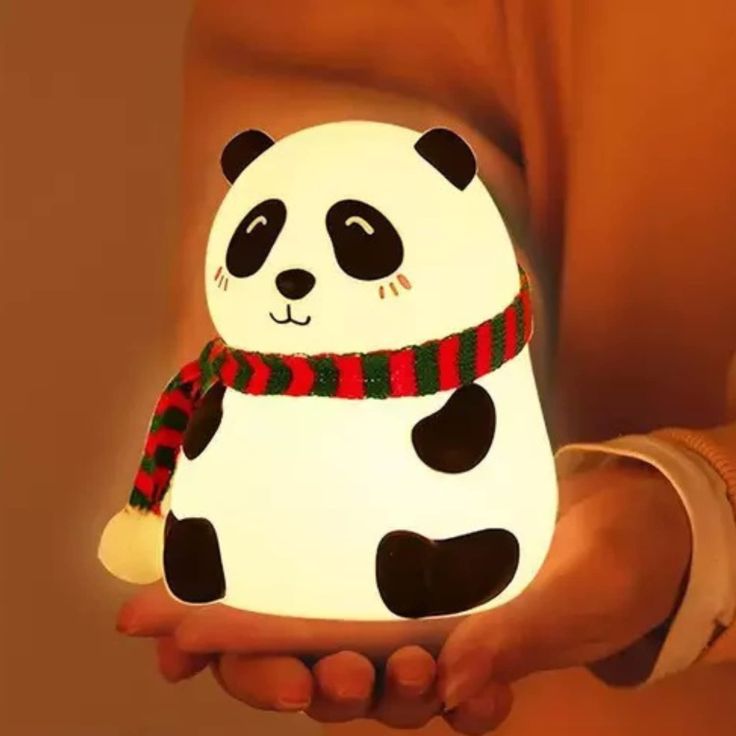Cute Panda Silicone Night Light | USB Rechargeable, 7-Color Changing Touch Lamp