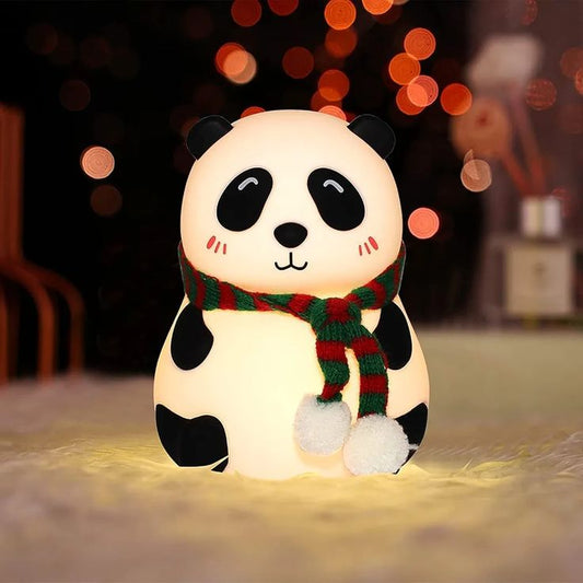 Cute Panda Silicone Night Light | USB Rechargeable, 7-Color Changing Touch Lamp